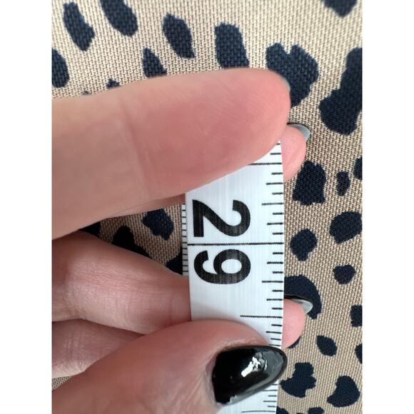 Kirious Skirt Womens Large Beige Cheetah Animal Print Midi Stretch Slit Black - Picture 5 of 6